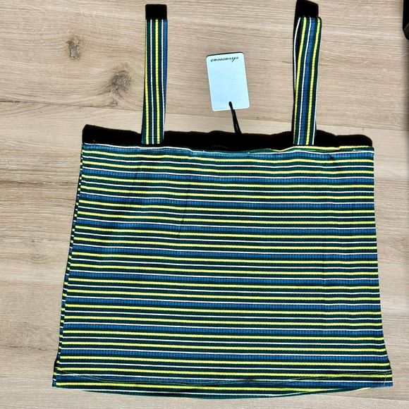 NWT* Olivaceous Ribbed Striped Square Neck Tank Top - Size M - Picture 3 of 6